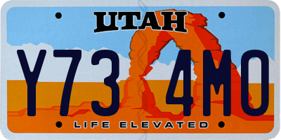 UT license plate Y734MO