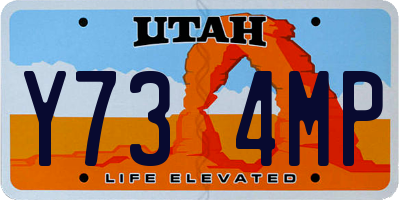 UT license plate Y734MP