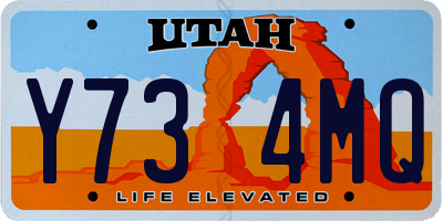 UT license plate Y734MQ