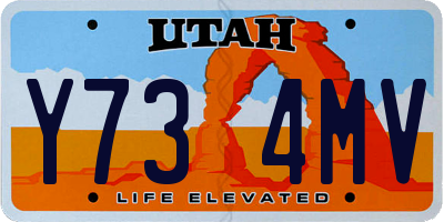 UT license plate Y734MV