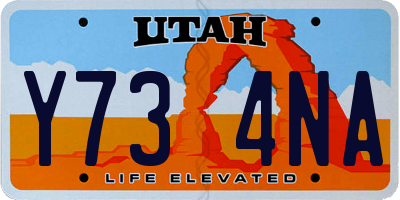 UT license plate Y734NA