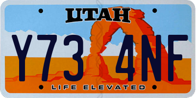 UT license plate Y734NF