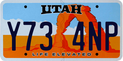 UT license plate Y734NP