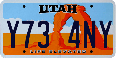 UT license plate Y734NY