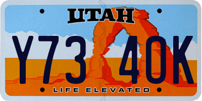 UT license plate Y734OK