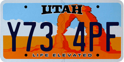 UT license plate Y734PF