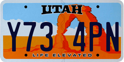 UT license plate Y734PN