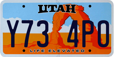UT license plate Y734PO