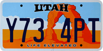 UT license plate Y734PT