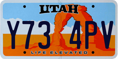 UT license plate Y734PV
