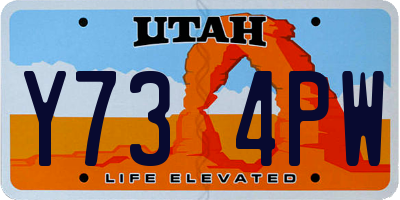 UT license plate Y734PW