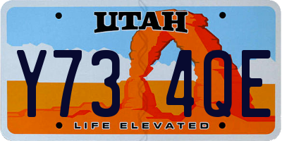 UT license plate Y734QE