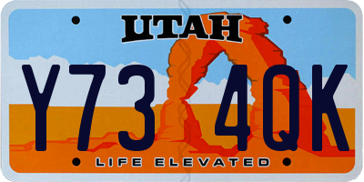 UT license plate Y734QK