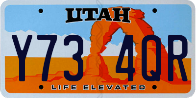 UT license plate Y734QR