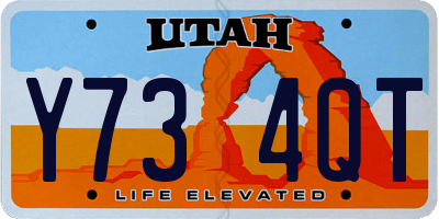 UT license plate Y734QT