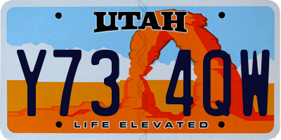 UT license plate Y734QW