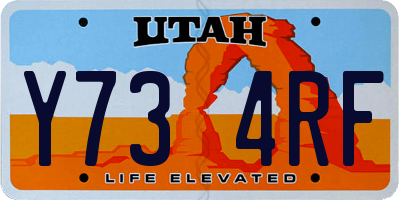 UT license plate Y734RF