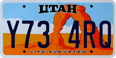 UT license plate Y734RQ