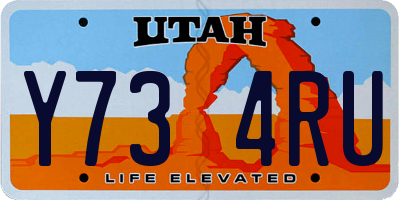 UT license plate Y734RU