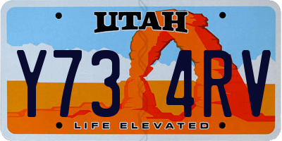 UT license plate Y734RV