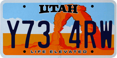 UT license plate Y734RW