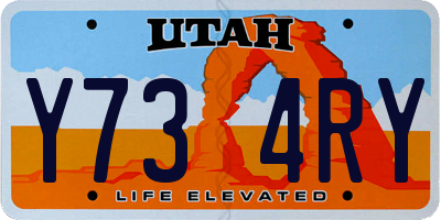 UT license plate Y734RY