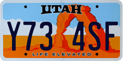 UT license plate Y734SF