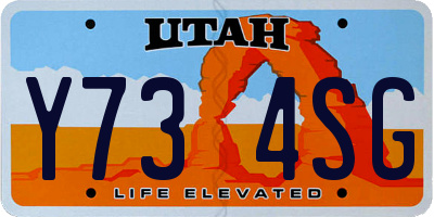 UT license plate Y734SG