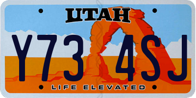 UT license plate Y734SJ