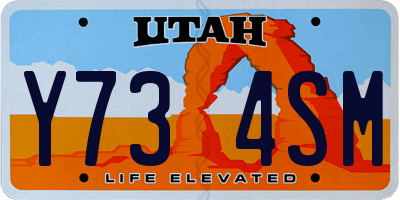 UT license plate Y734SM