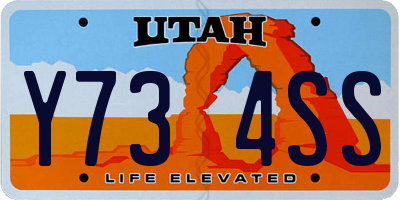 UT license plate Y734SS