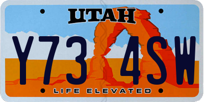 UT license plate Y734SW
