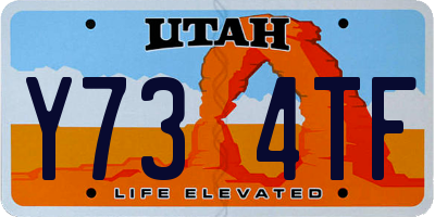 UT license plate Y734TF