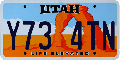 UT license plate Y734TN