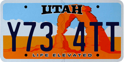 UT license plate Y734TT
