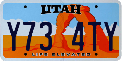 UT license plate Y734TY