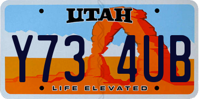 UT license plate Y734UB
