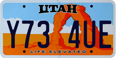 UT license plate Y734UE