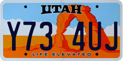 UT license plate Y734UJ