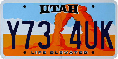 UT license plate Y734UK