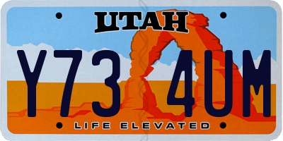 UT license plate Y734UM