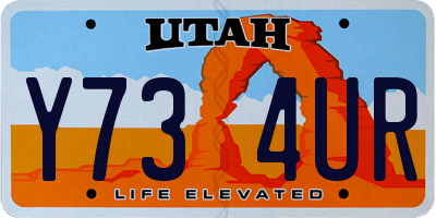 UT license plate Y734UR