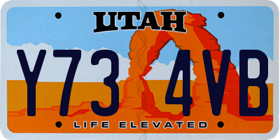 UT license plate Y734VB