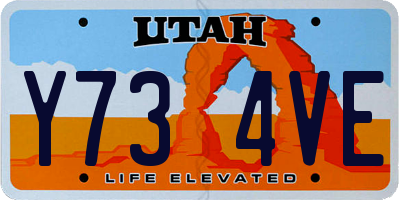 UT license plate Y734VE