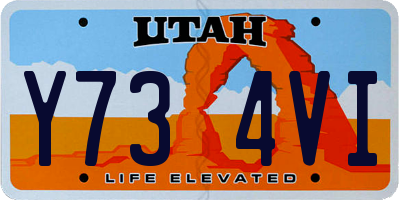 UT license plate Y734VI