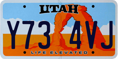 UT license plate Y734VJ