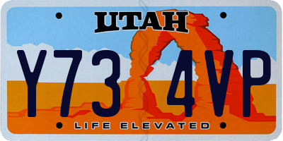 UT license plate Y734VP