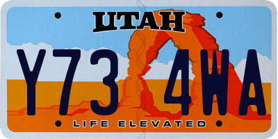 UT license plate Y734WA