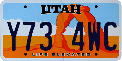 UT license plate Y734WC