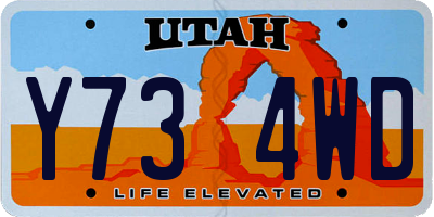 UT license plate Y734WD